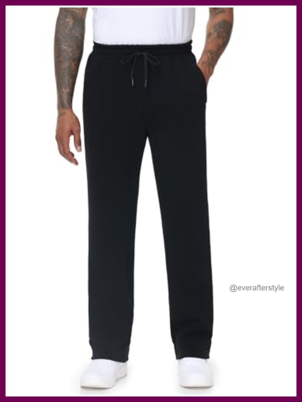 Tall Men's Fleece Lined Sweatpants 34 36 38 Inseam Zipper Pocket Joggers